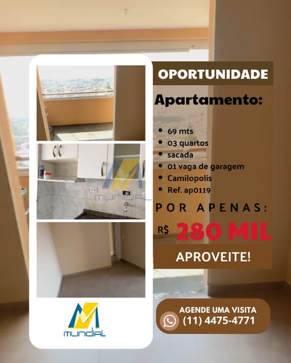 Apartamento à venda com 3 quartos, 69m² - Foto 1