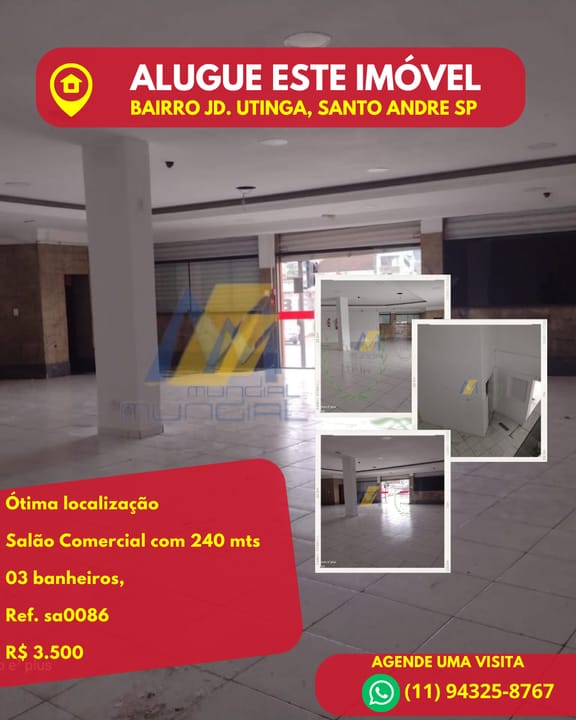 Loja-Salão para alugar, 240m² - Foto 1