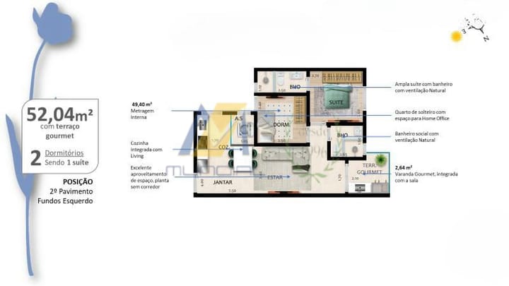 Apartamento à venda com 2 quartos, 50m² - Foto 6