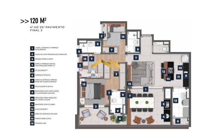 Apartamento à venda com 3 quartos, 120m² - Foto 25