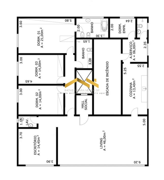 Apartamento à venda com 2 quartos, 189m² - Foto 2