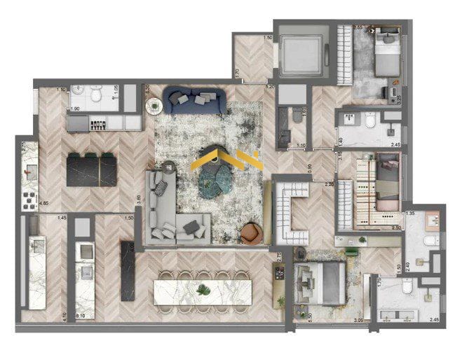 Apartamento à venda com 3 quartos, 158m² - Foto 14