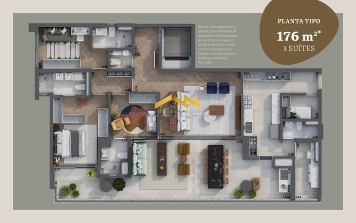 Apartamento à venda com 3 quartos, 176m² - Foto 6